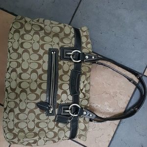 A coach purse and a coach wristlet